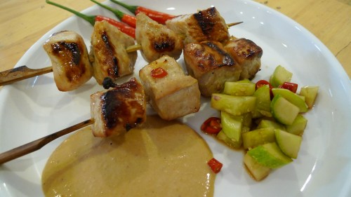 Our pork and chicken satay