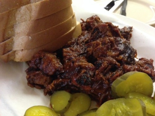 Pulled pork at Arthur Bryant's in Kansas City