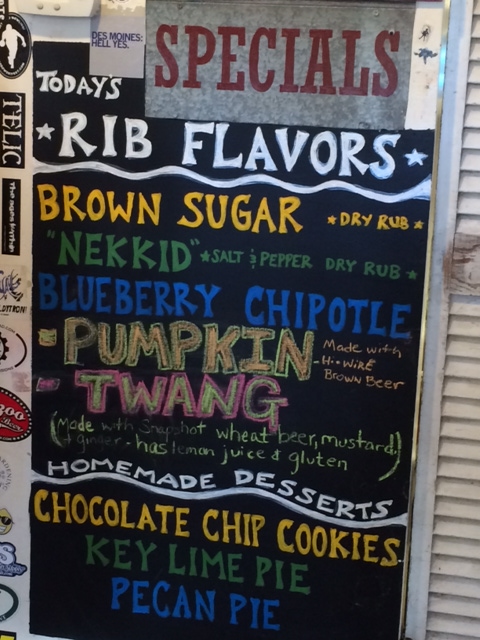 What was available at 12 Bones when we visited