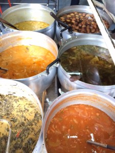 A selection of curries and soups at a Thonglor khao gang stall