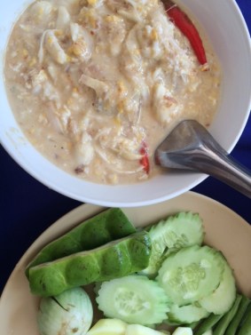 Salted fish and crabmeat lon with veggies 